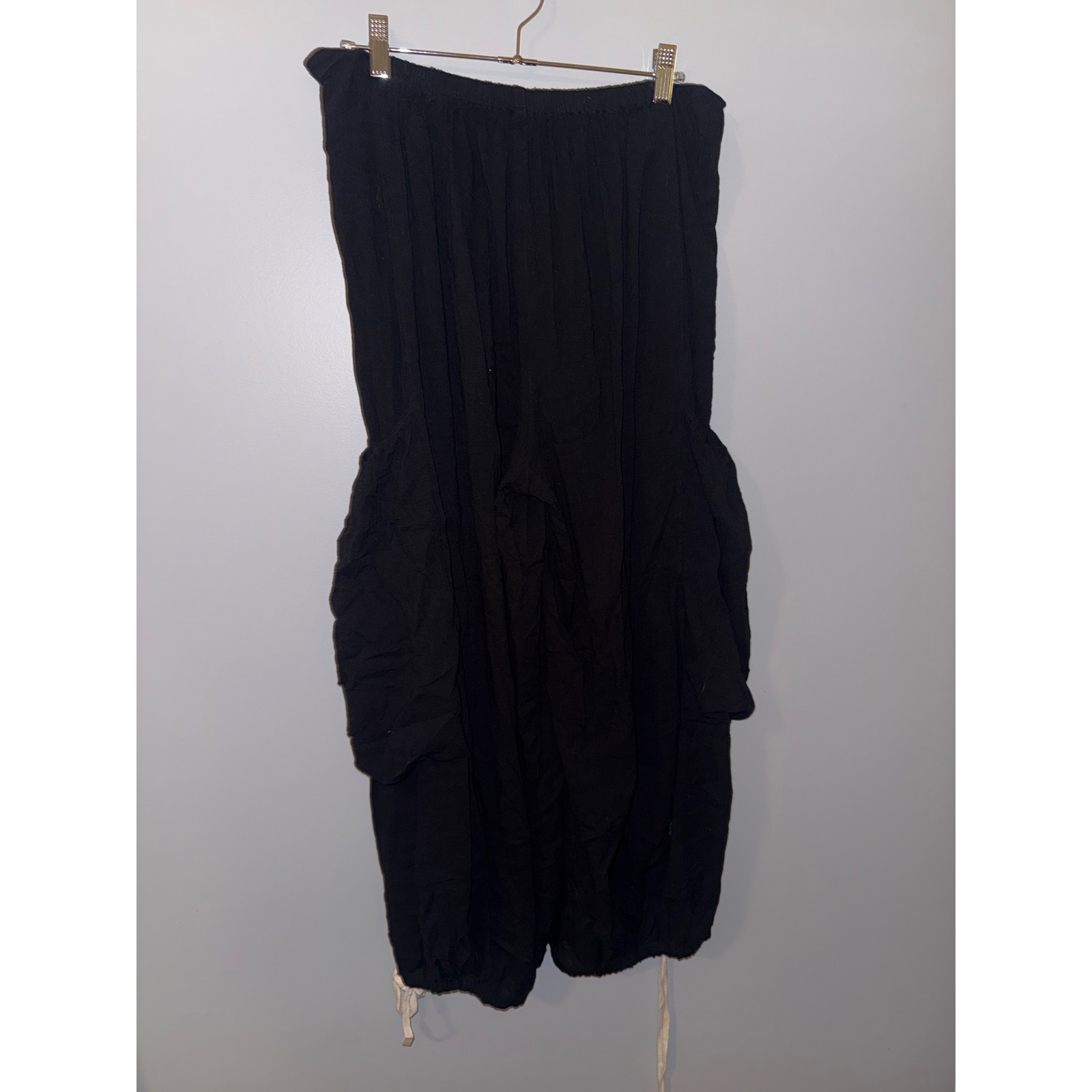 Free People Movement Black Parachute Cargo Pants Drawstring New Grunge Gorpcore